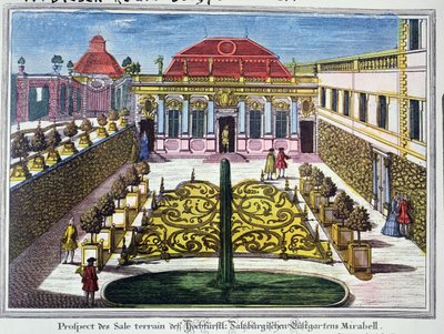 The Gardens of the Mirabelle Park, Salzburg, Austria, engraved by Karl Remshardt c.1720 by Mathias Diesel